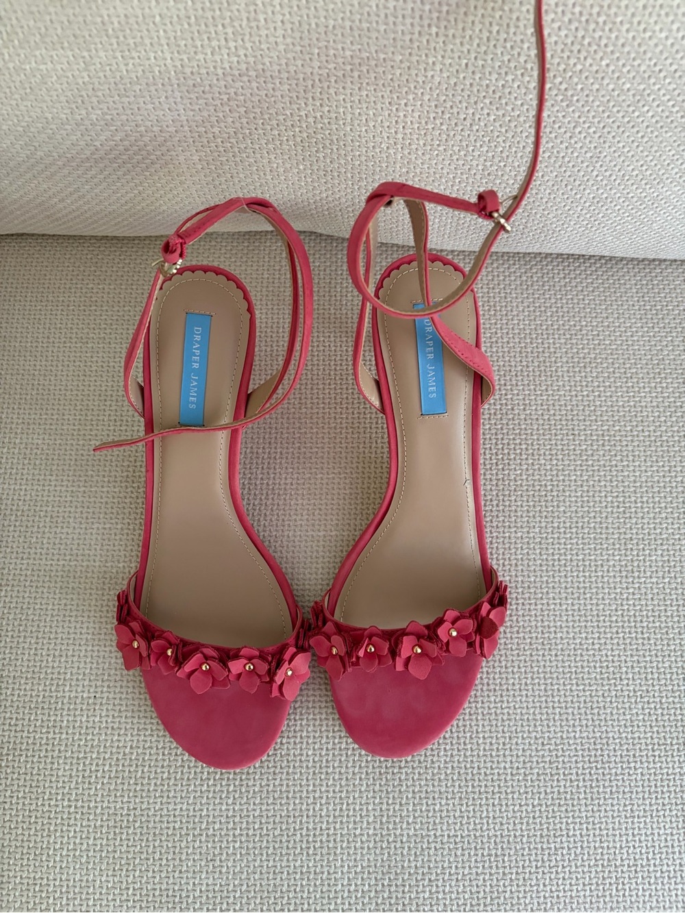Draper James Pink Floral Ankle-Strap Sandals